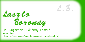 laszlo borondy business card