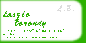 laszlo borondy business card